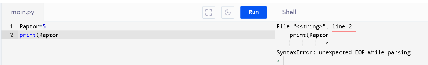 You can see the effect coding in Python, in action. The arrow pointing at line 2 tells us where the error in my code exists. You can see the effect coding in Python, in action. The arrow pointing at line 2 tells us where the error in my code exists.