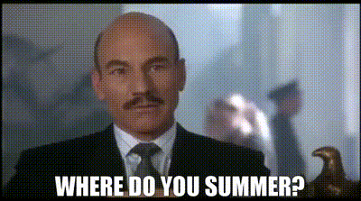 YARN | Where do you summer? | LA Story (1991) | Video clips by quotes |  e5058276 | 紗