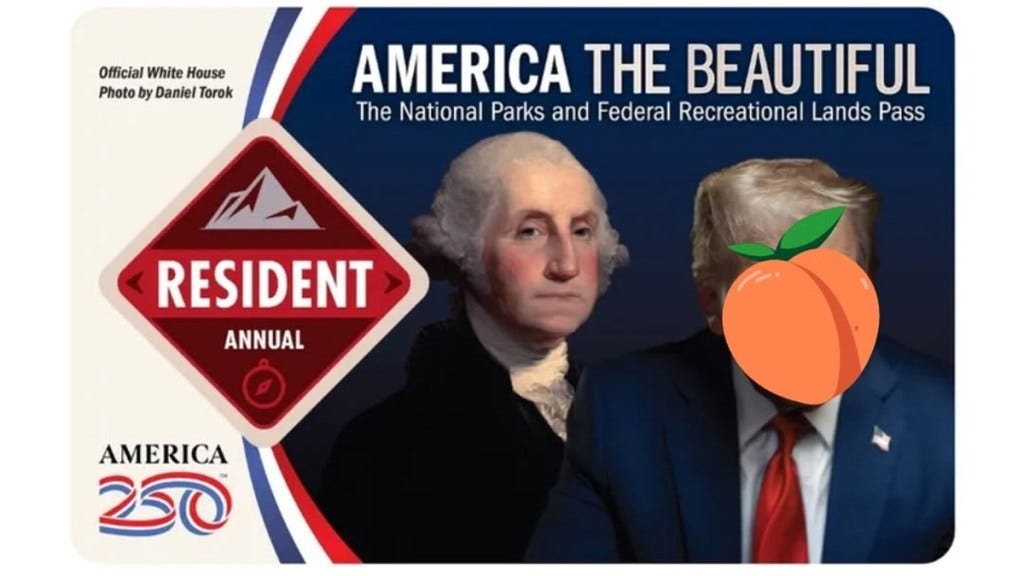 Donald Trump Sticker Cover National Park Pass New Policy