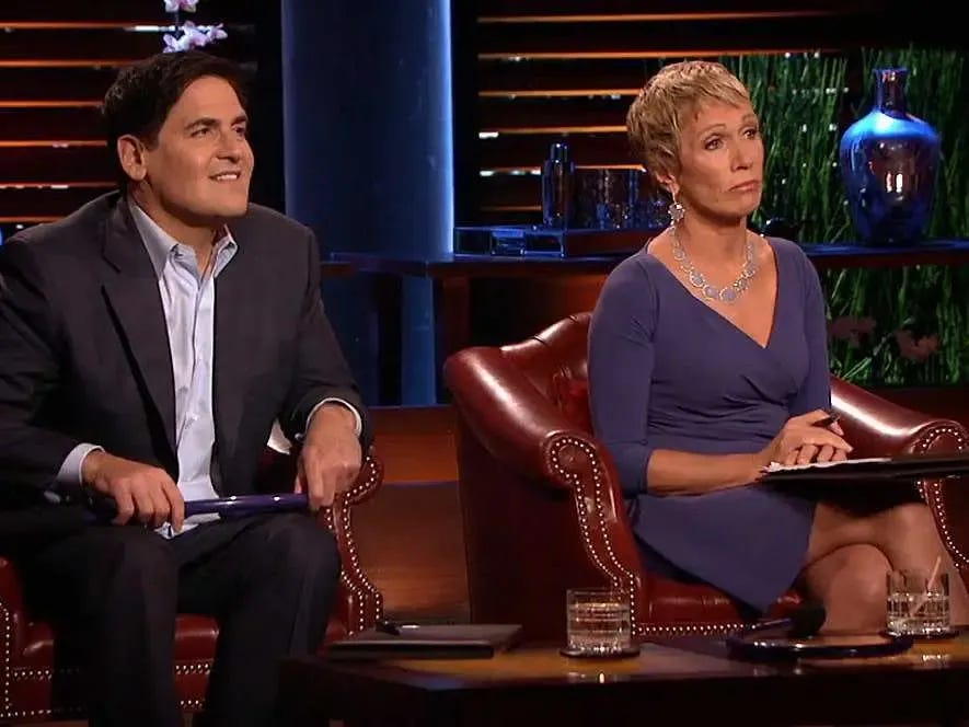 Barbara Corcoran and Mark Cuban listening to a pitch on Shark Tank, representing two of the most experienced entrepreneurs and investors on the show. Barbara Corcoran and Mark Cuban listening to a pitch on Shark Tank, representing two of the most experienced entrepreneurs and investors on the show.