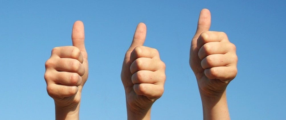 Pulgar arriba para Blockchain