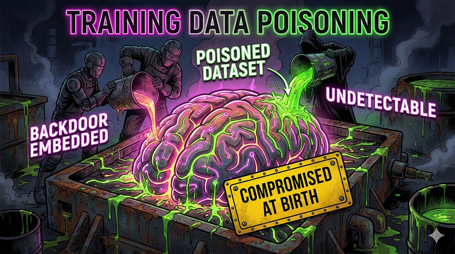 Training data poisoning embeds backdoors in LLM learned behavior through manipulation of public datasets before model training