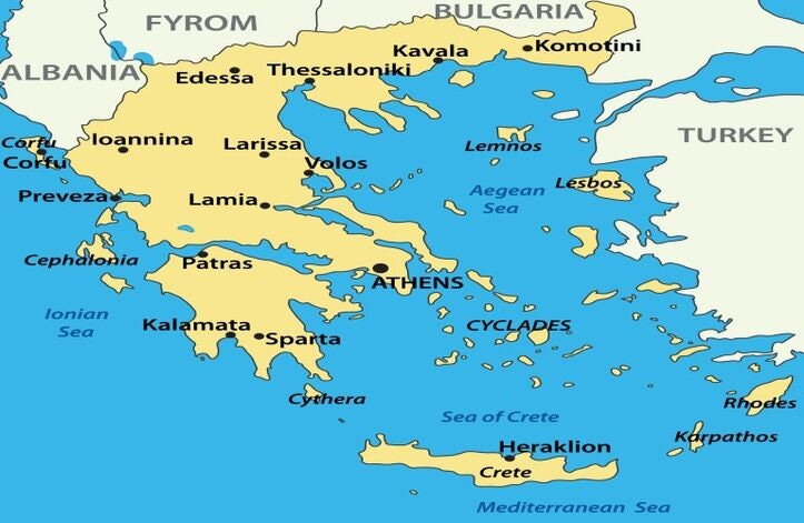 Greece Map Showing Cities Islands Regions and Attractions Greece Map Showing Cities Islands Regions and Attractions