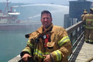 firefighter smiling