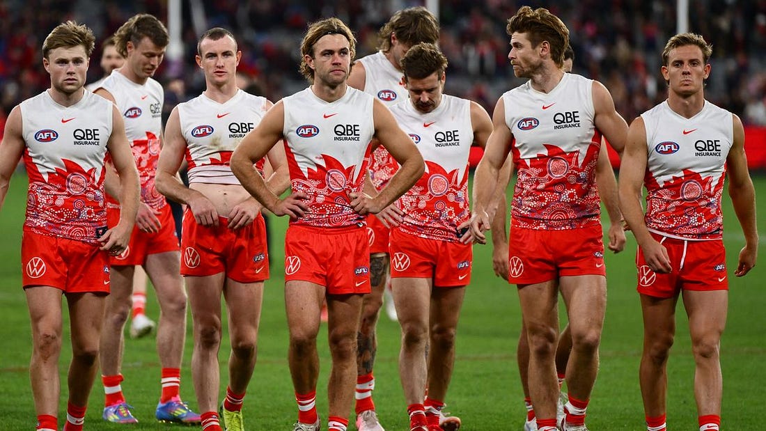 AFL 2025: Sydney Swans, season over, loss to Melbourne, Dean Cox press conference, fall from grace, last year's grand finalists to miss finals in 2025, First Crack, Leigh Montagna AFL 2025: Sydney Swans, season over, loss to Melbourne, Dean Cox press conference, fall from grace, last year's grand finalists to miss finals in 2025, First Crack, Leigh Montagna