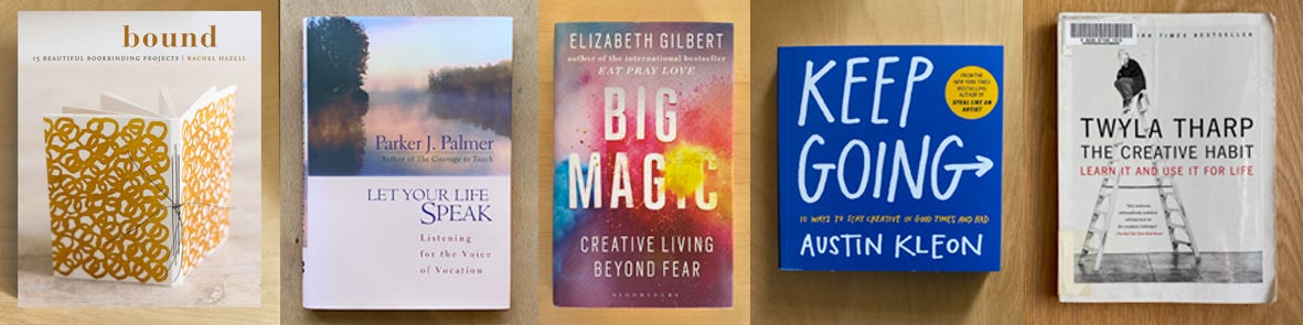 Photo of books being included as part of 'worth sharing'