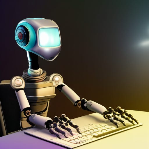 Un robot tecleando