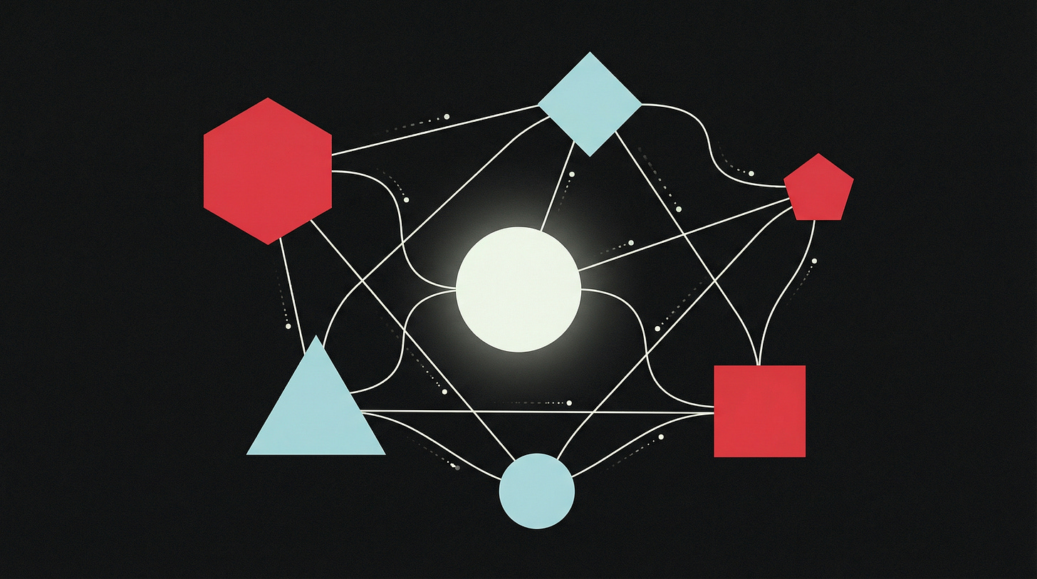 Organigrama de tacosdedatos mostrando seis agentes especializados: Editor en Jefe, Directora de Diseño, CTO, CGO, CRO, y Director de Comunidad