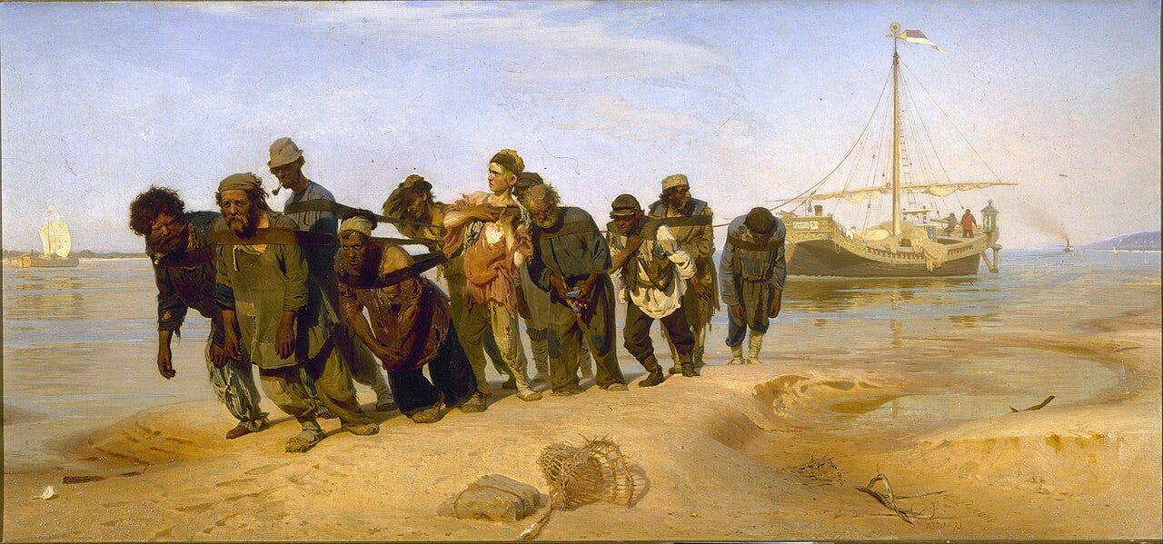 Ilya Repin, Barge Haulers on the Volga, 1870 to 1873 Ilya Repin, Barge Haulers on the Volga, 1870 to 1873