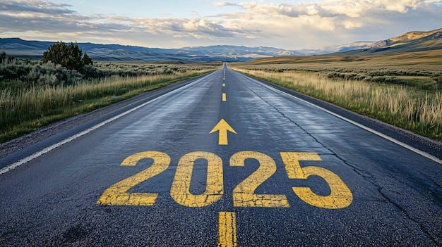 El camino por delante está marcado con 2025 que simboliza el viaje hacia un  nuevo año | Imagen Premium generada con IA