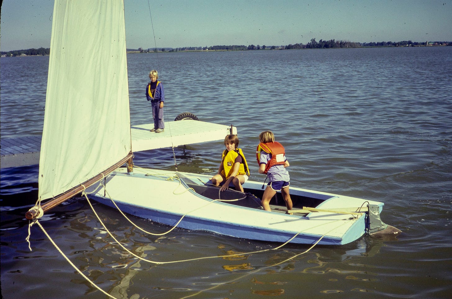 Image of me on a small sailboat in Rondeau Bay, Ontario Canada Image of me on a small sailboat in Rondeau Bay, Ontario Canada