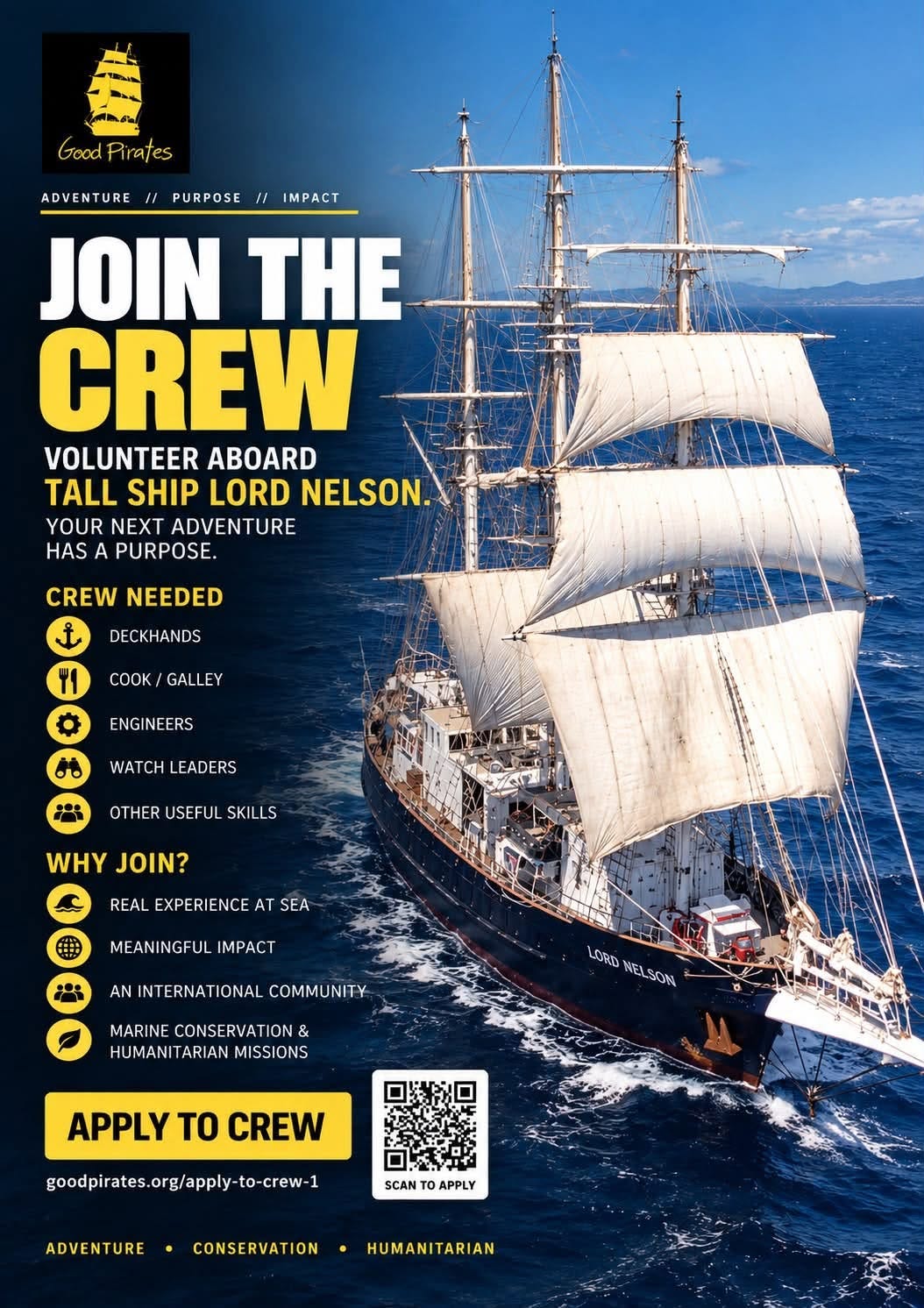Join The Crew Aboard The Lord Nelson Join The Crew Aboard The Lord Nelson