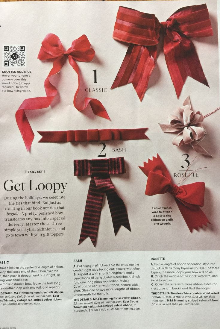 This may contain: the instructions for how to make paper bows with ribbon and ribbons are shown in an article