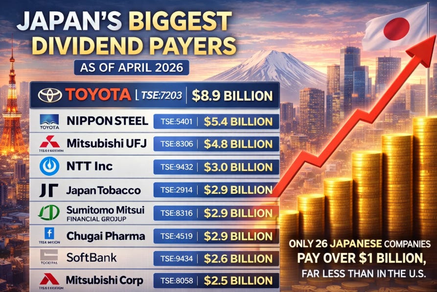 top 10 biggest dividend payers in japan top 10 biggest dividend payers in japan