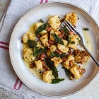 Parsnip Gnocchi with Pancetta & Crispy Sage.