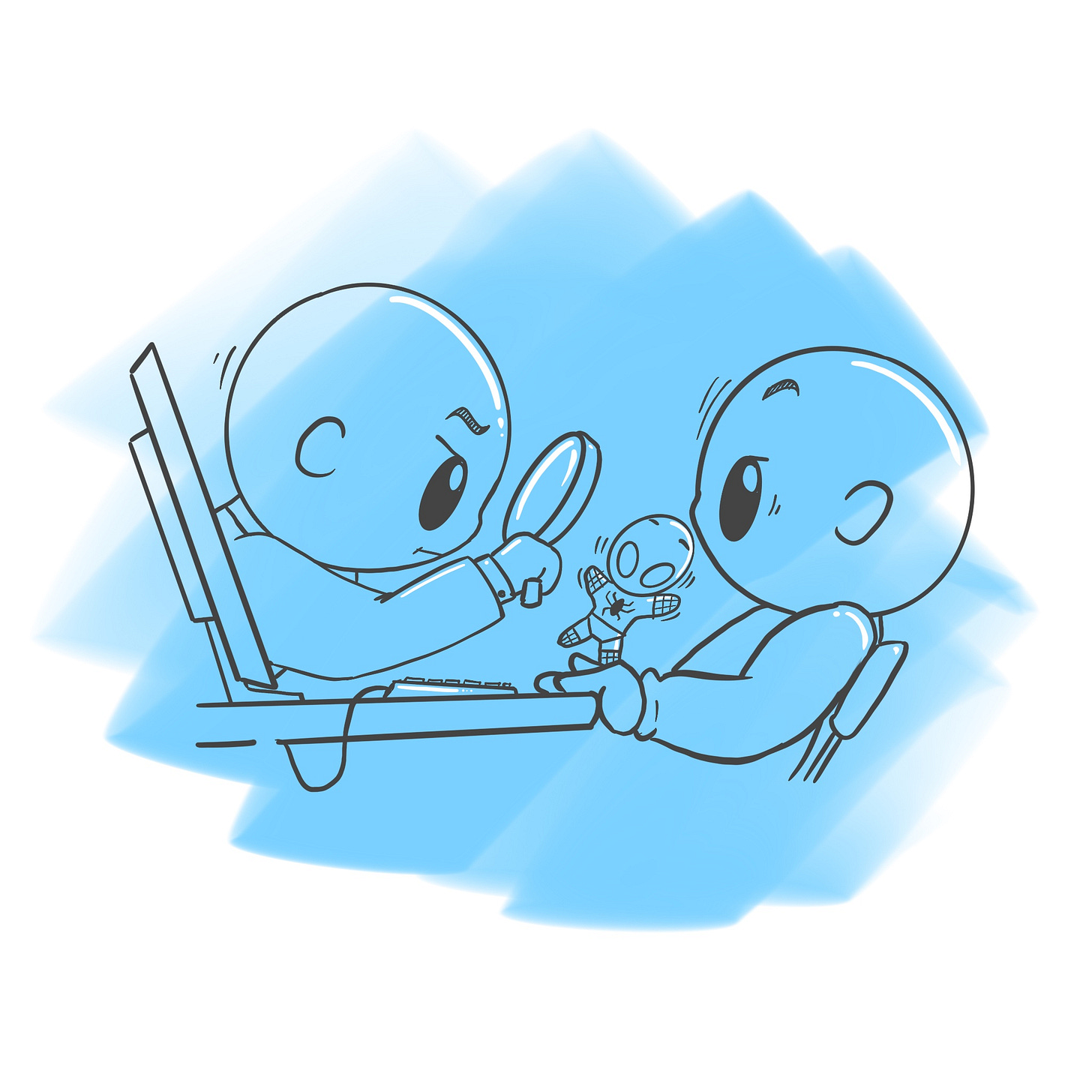 A person coming out of the monitor to inspect exam space. A humorous take on strict proctoring by Pearson