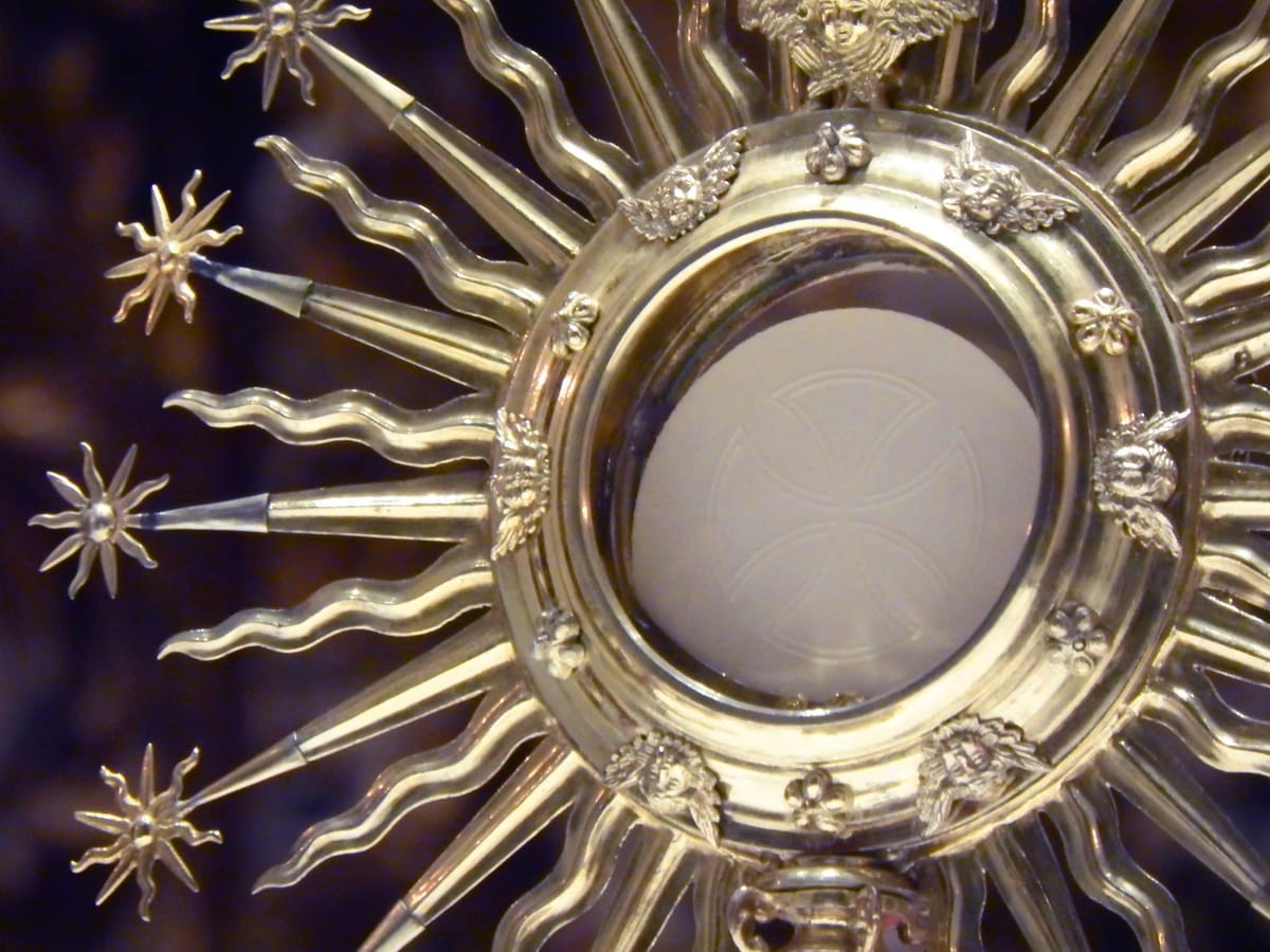 Monstrance and Blessed Sacrament - Catholic Stock Photo