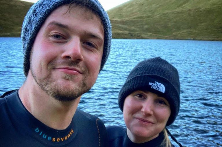 Ewan Duff, from Stocksfield, Northumberland, with his partner Rachel Morgan