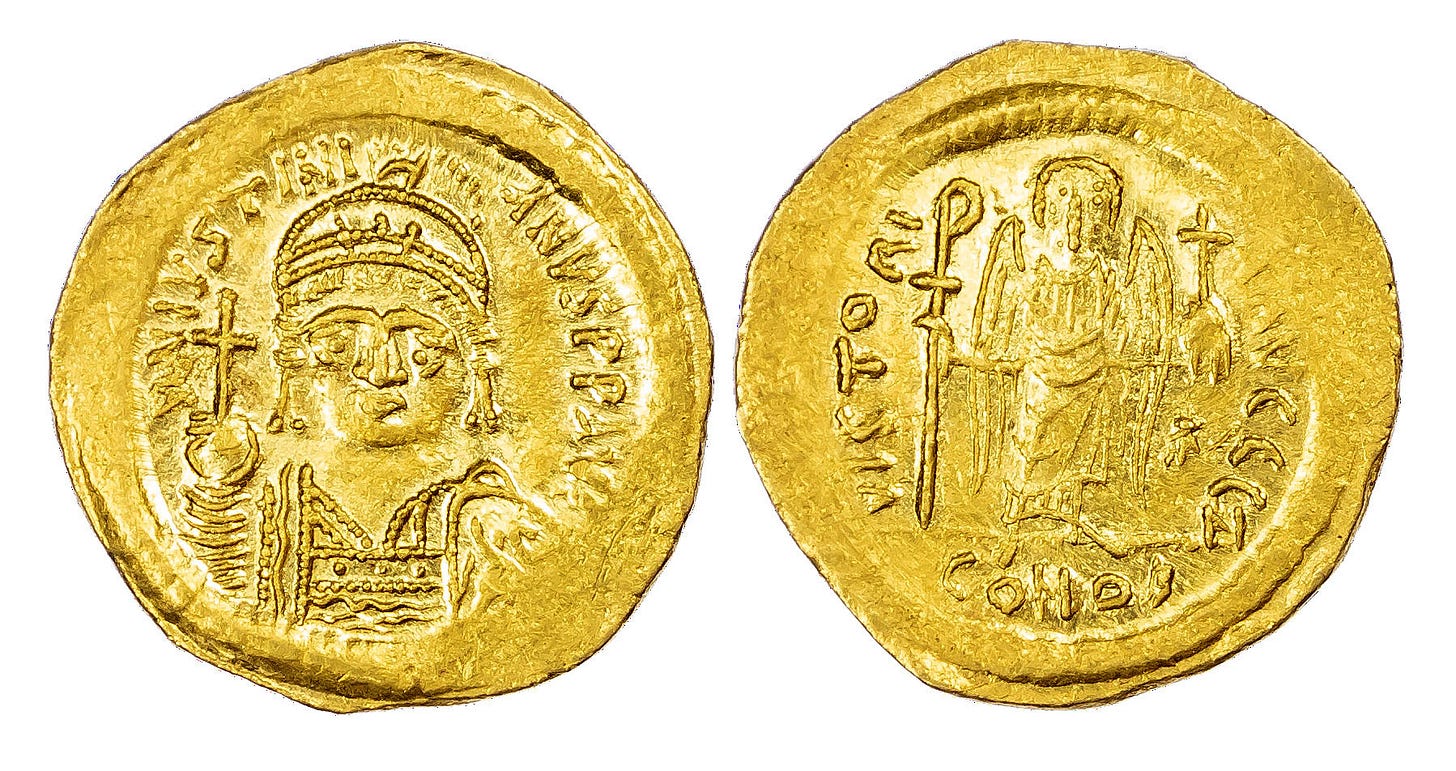 Justinian, Gold Solidus | Baldwin's Justinian, Gold Solidus | Baldwin's