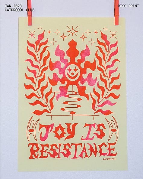 risograph print and zine, and original collage art