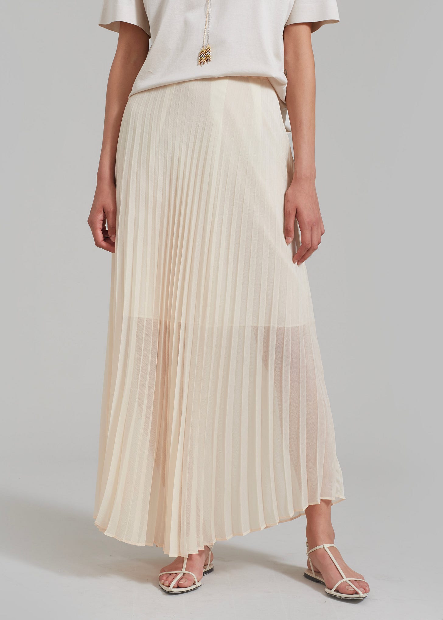 Kaya Pleated Maxi Skirt - Beige - 8 Kaya Pleated Maxi Skirt - Beige - 8