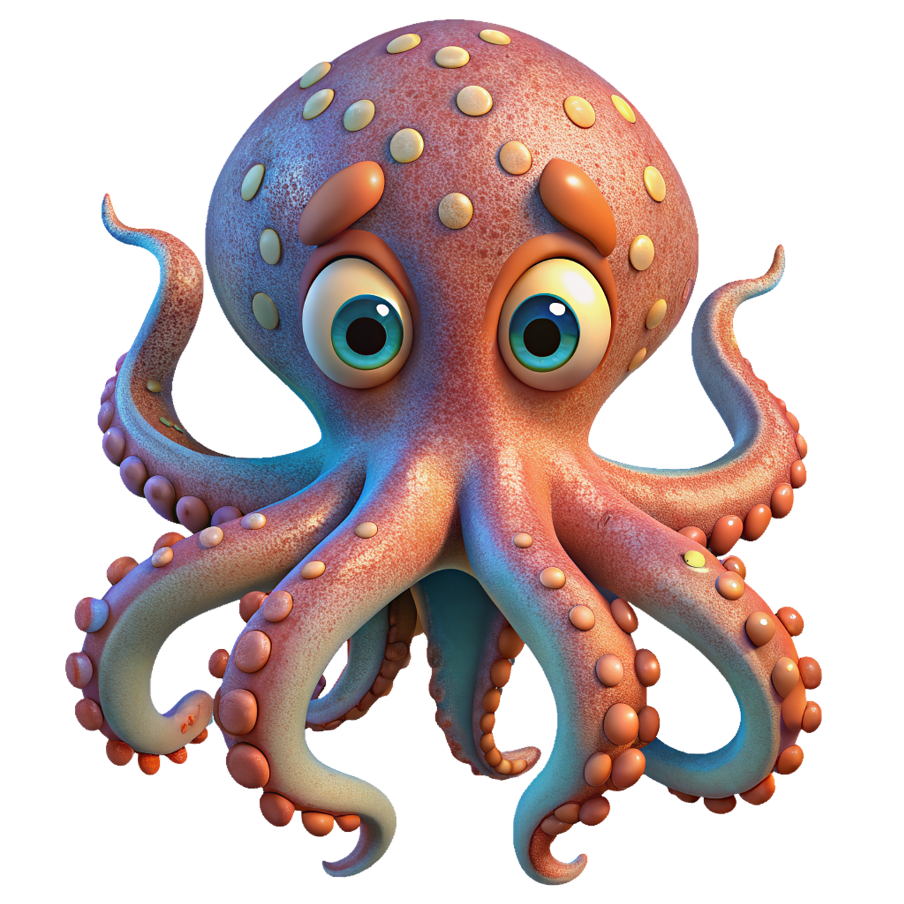 drawing of an orange octopus