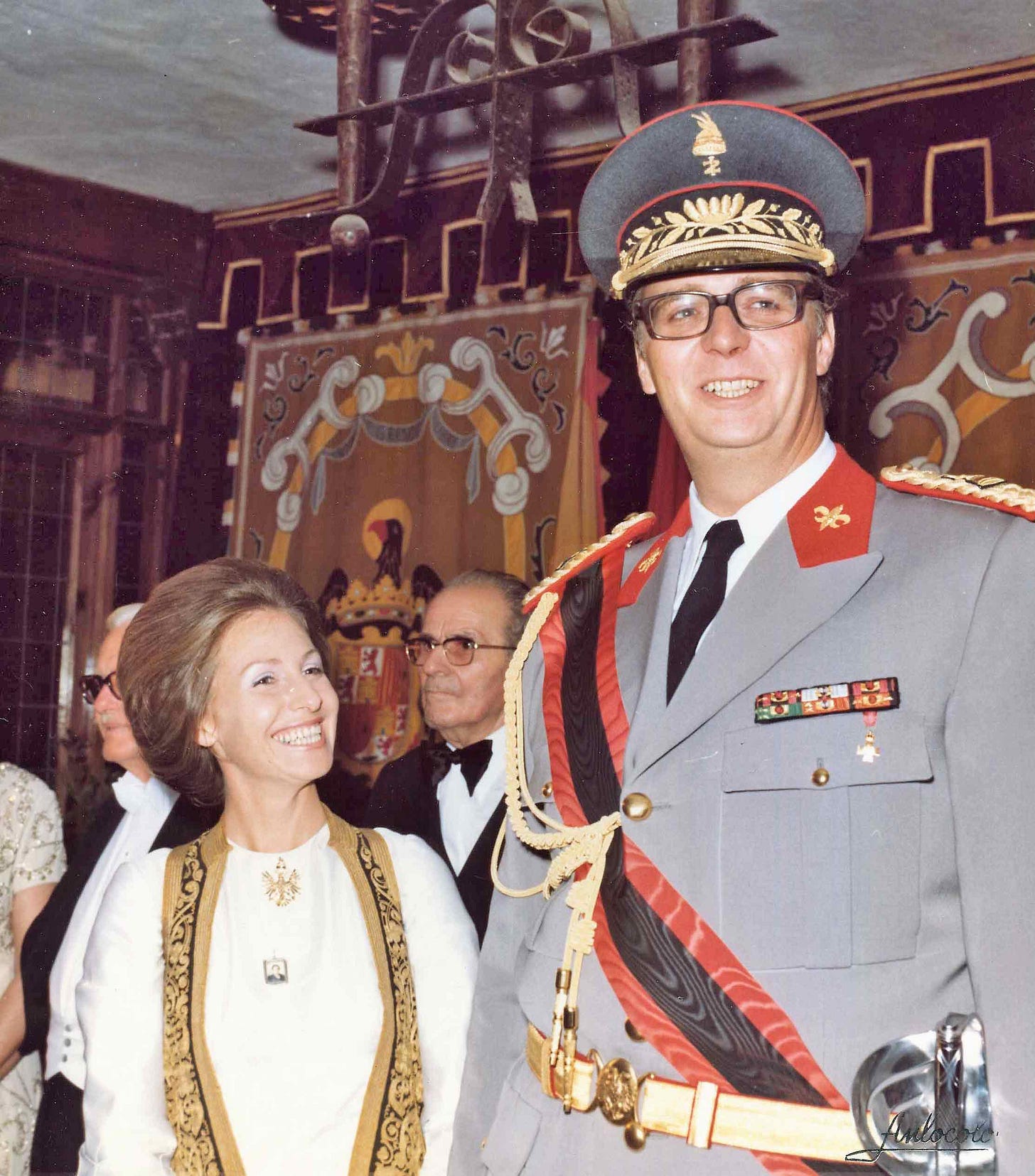 Crown Prince Leka Zogu I of Albania, son of King Zog with his wife Princess Susan, 1970's. Leka was forced to go into exile by the Albanian communists when he was just a few days old, but returned in the 1990's amidst the decline of communism. He was noted for his enormous 6'9 stature