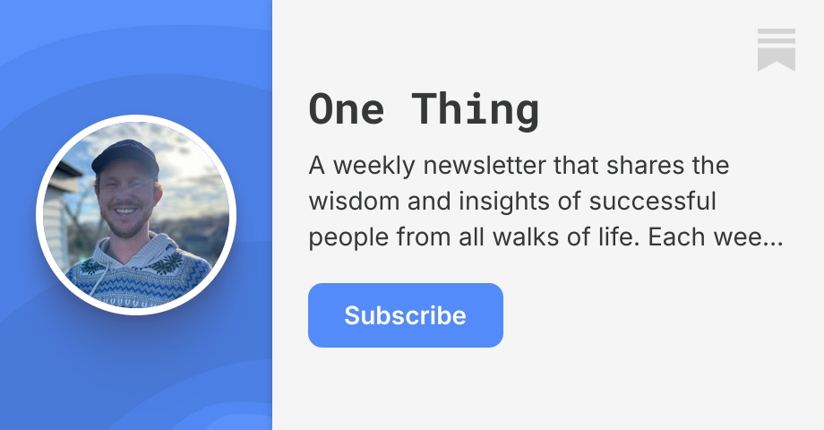 One Thing | theBoxed | Substack