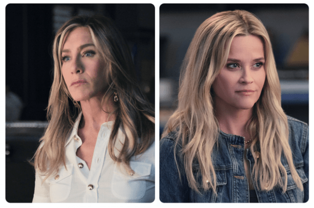 From left to right: Stars and executive producers Jennifer Aniston and Reese Witherspoon. The award-winning drama from Apple TV+, “The Morning Show,” has landed a season five renewal.