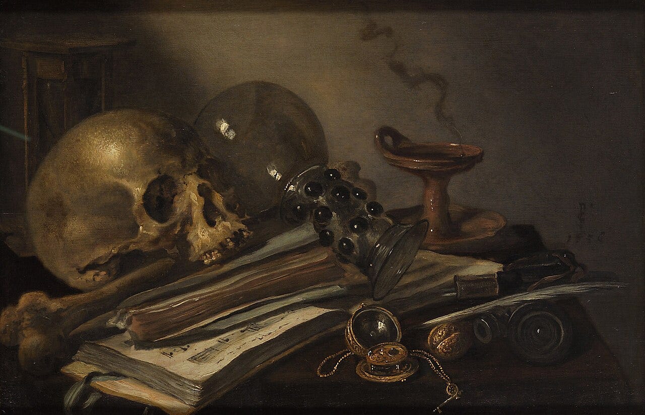 Pieter Claesz vanitas still life with skull