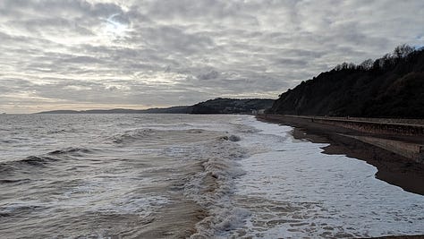 Scenes of the tide coming in on the beach at Teignmouth in Devon