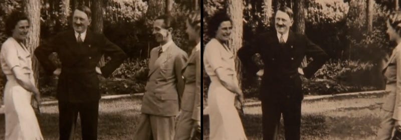 Hitler with Joseph Goebbels photoshopped out