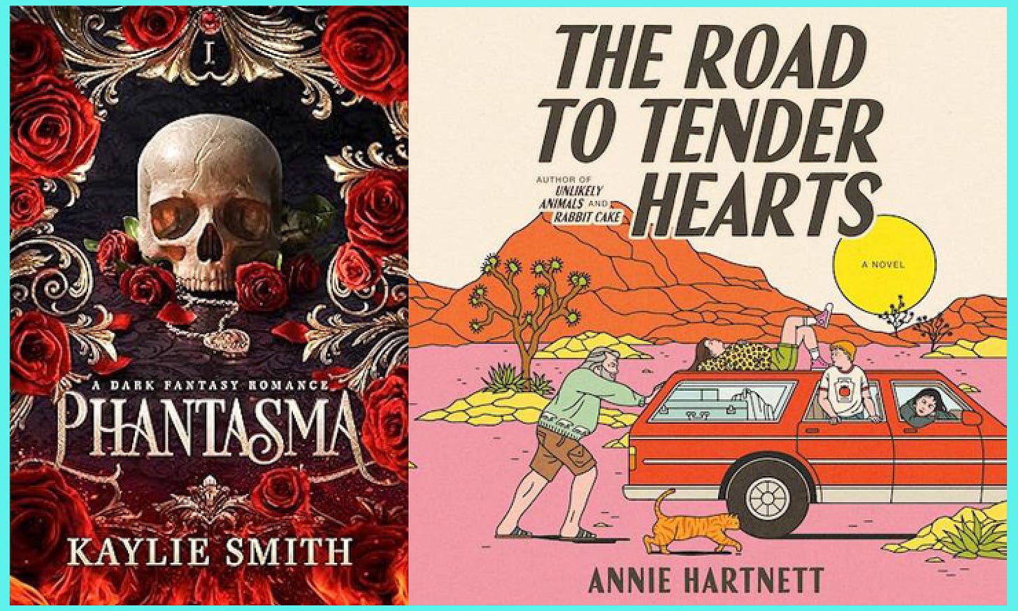 cover images: Phantasma; The Road to Tender Hearts