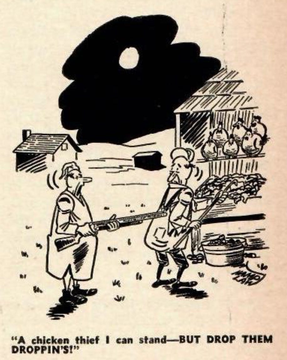 Cartoon from July 1954 Organic Gardening and Farming