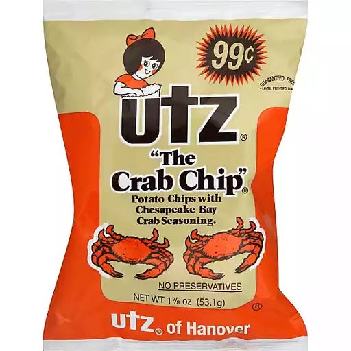 Utz Potato Chips "The Crab Chip" | Potato | Matherne's Market Utz Potato Chips "The Crab Chip" | Potato | Matherne's Market