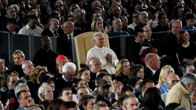 Pope Leo at the Concert with the Poor in the Vatican