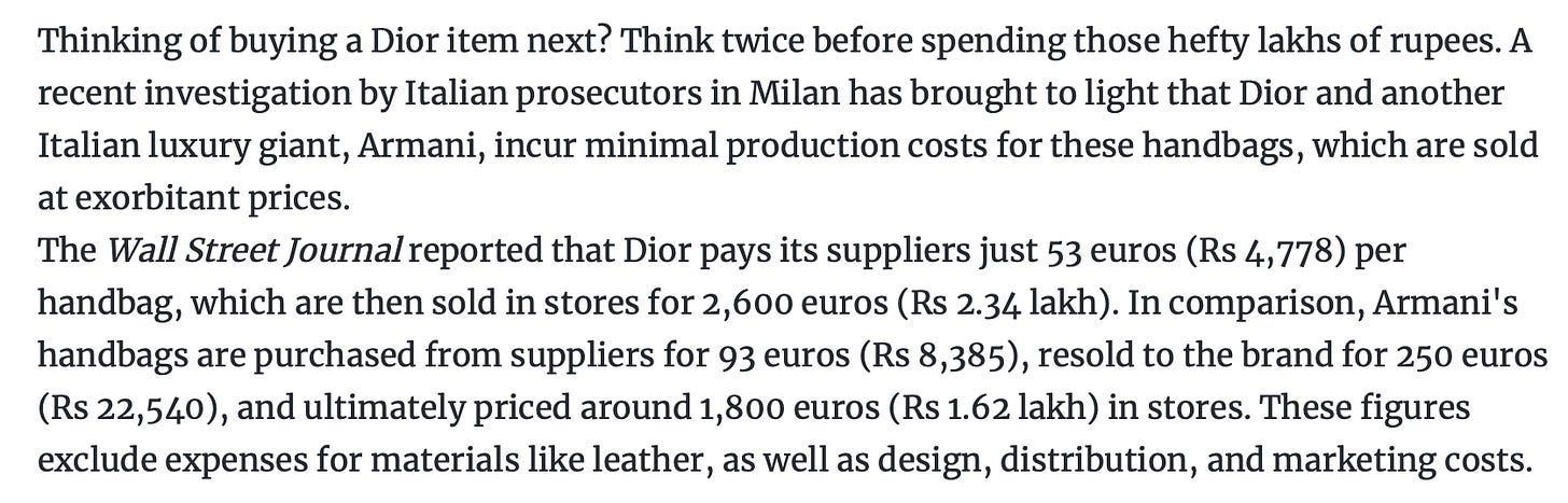 디올(Dior)백 원가 8만원의 진실 디올(Dior)백 원가 8만원의 진실