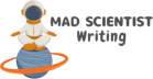mad scientist writing 