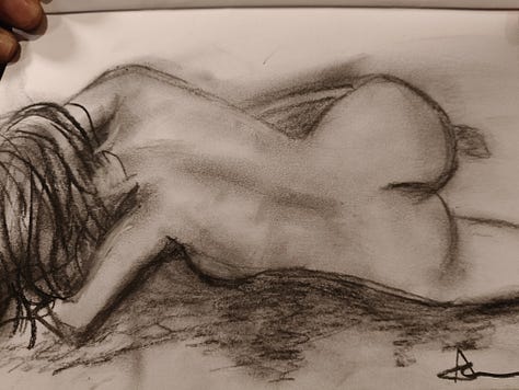 life drawings of a nude female