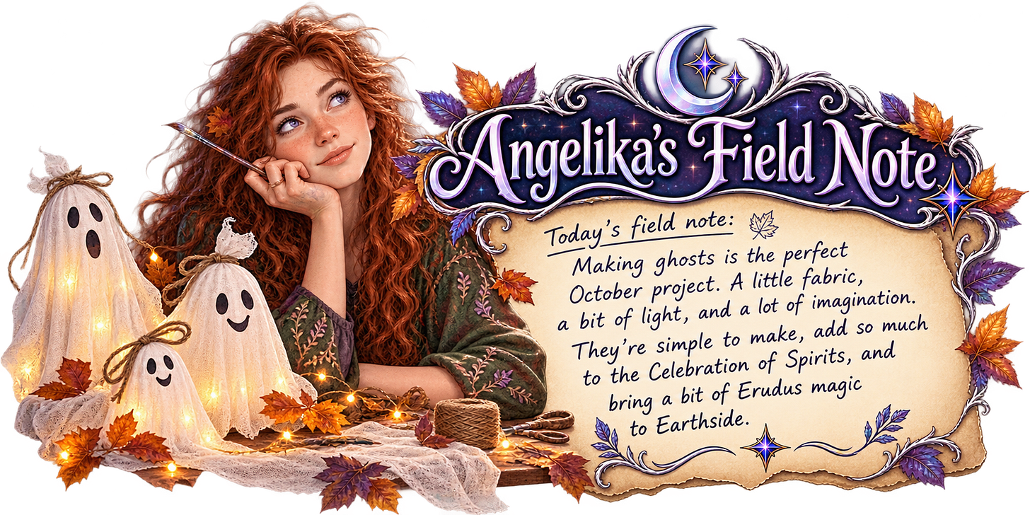 Angelika's Field Note - Making Ghosts is the perfect activity for October. Angelika's Field Note - Making Ghosts is the perfect activity for October.