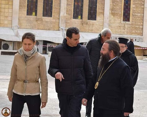 Το προεδρικό ζεύγος στο ελληνορθόδοξο Μητροπολιτικό Ναό Προφήτη Ηλία στο Χαλέπι