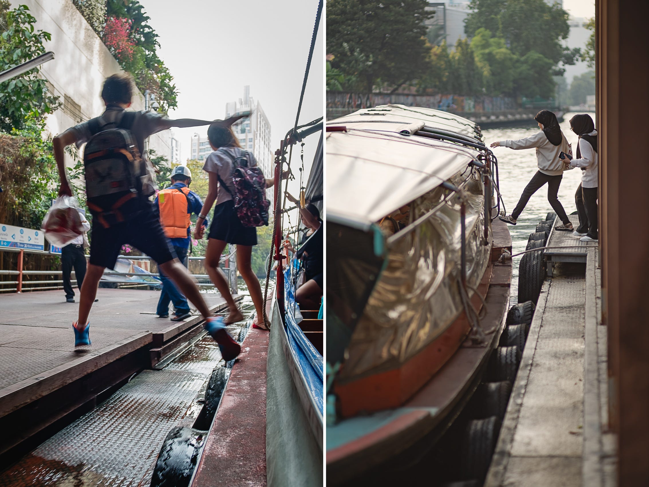 Embarking and disembarking requires a nimble, well-timed leap. 1/60, f/4, ISO 200, 18mm & 1/500, F/4.8, ISO 64, 90mm Embarking and disembarking requires a nimble, well-timed leap. 1/60, f/4, ISO 200, 18mm & 1/500, F/4.8, ISO 64, 90mm