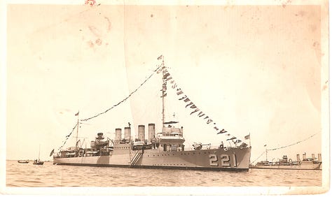 six ships that Medal of Honor Recipient Donald K. Ross served on before the start of the second world war.