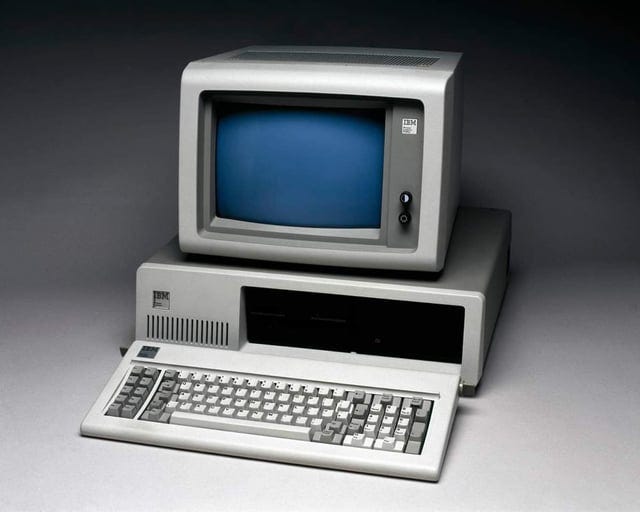 r/pcmasterrace - On this day 38 years ago IBM introduced the "personal computer" also known as the Model 5150. It ran on a 4.77 MHZ Intel 8088 microprocessor and DOS 1.0. Happy birthday to the PC!