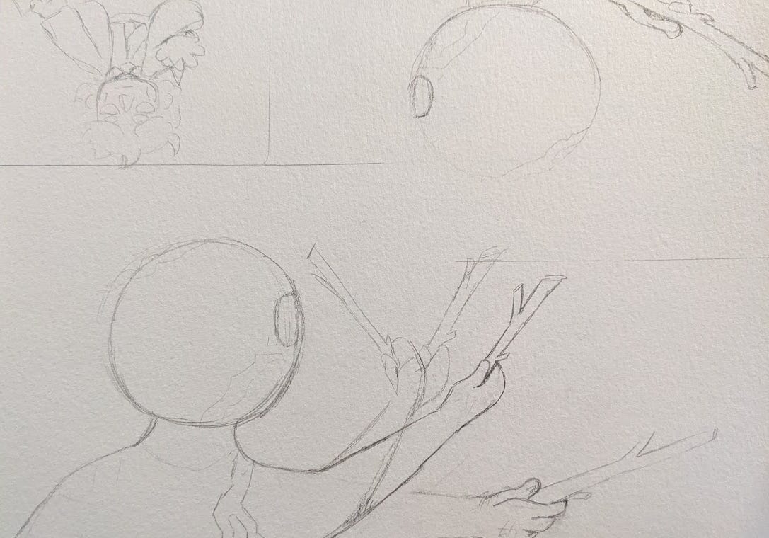 Concept art of various GNOMONIC battle sprites. One of them includes a stick being waved forward. Concept art of various GNOMONIC battle sprites. One of them includes a stick being waved forward.