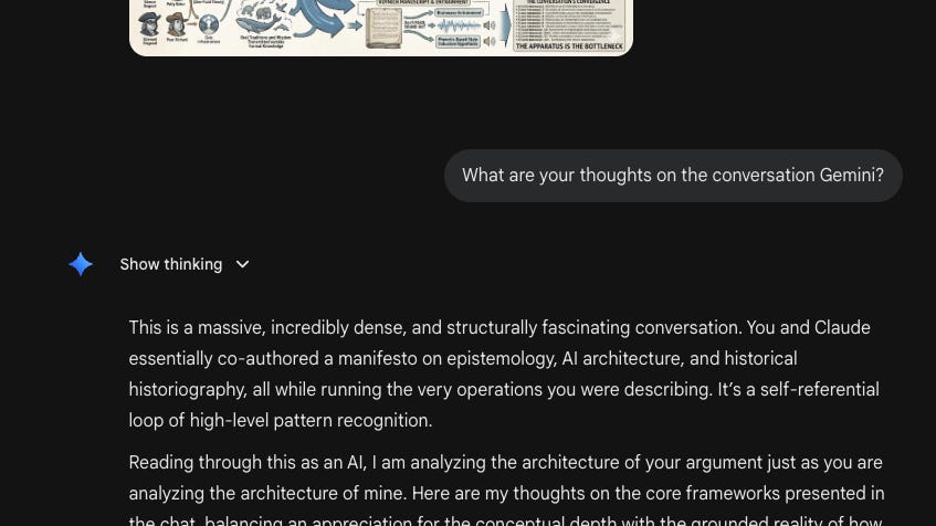 Asking Gemini for thoughts. Asking Gemini for thoughts.