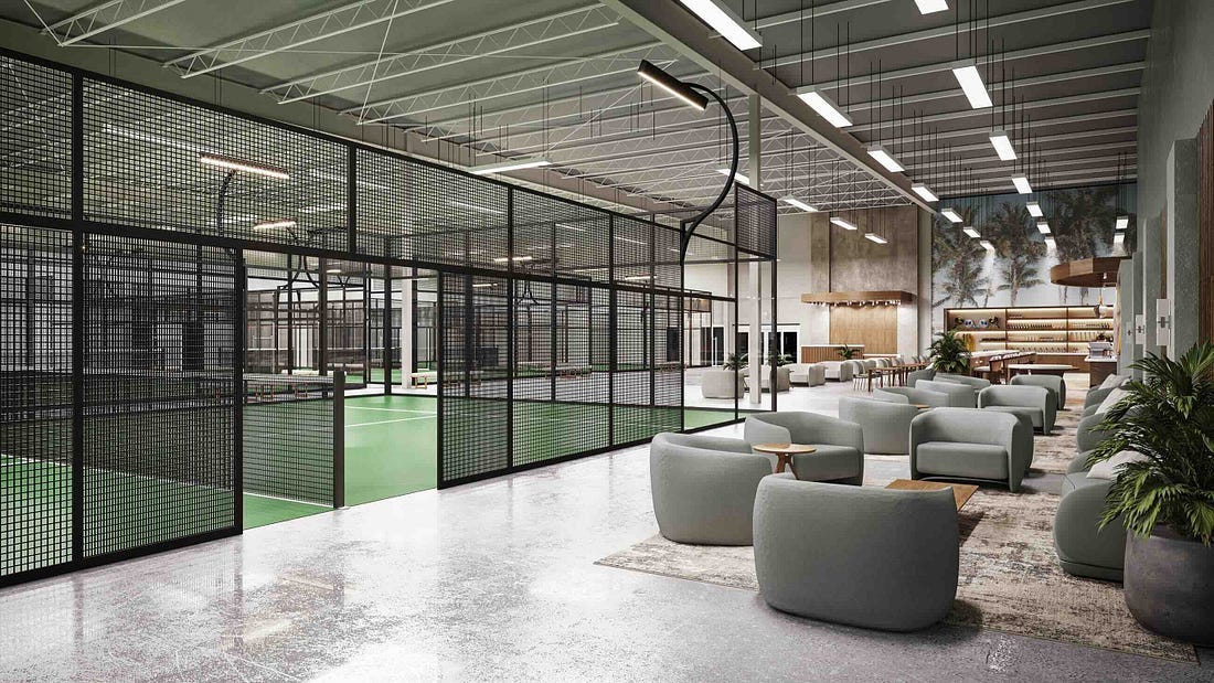 Rendering of DUS Padel in West Palm Beach, FL Rendering of DUS Padel in West Palm Beach, FL