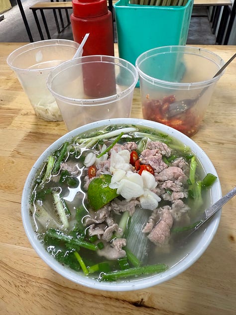 A collage of pho bowls eaten in Vietnam in January 2026.