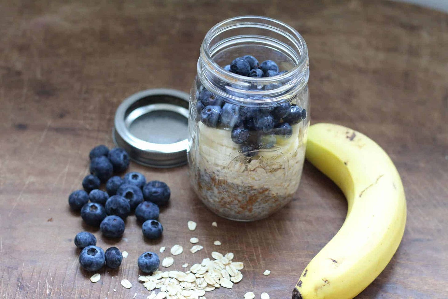 Blueberry Peanut Butter Overnight Oats Breakfast, Oatmeal, Quick & Easy Blueberry Peanut Butter Overnight Oats Breakfast, Oatmeal, Quick & Easy