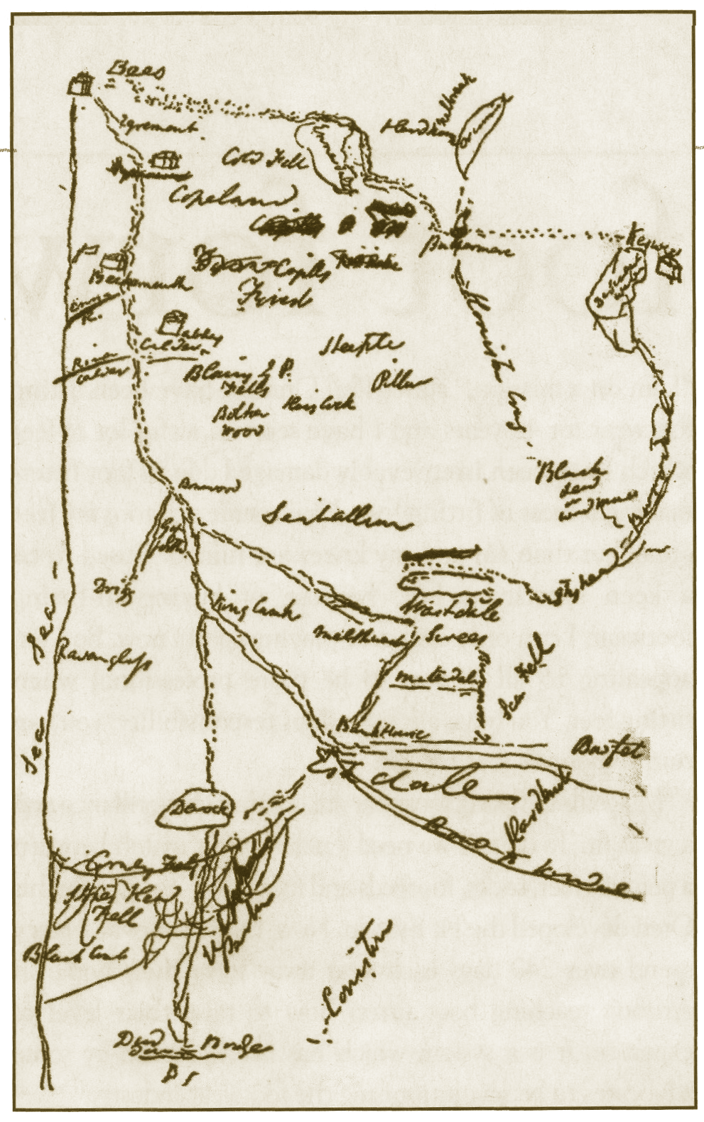 inky sketch map, crossings out